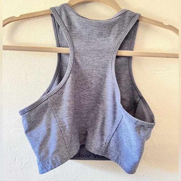 Outdoor Voices High Neck Sports Bra Crop Top - The Athena Crop Heathered Purple - Picture 2 of 4